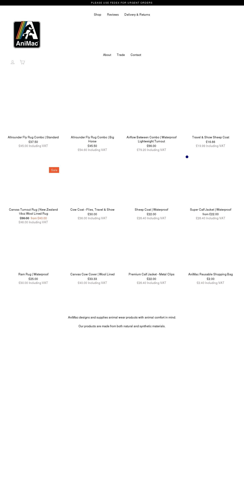 animac-wear.com — Shopify storefront screenshot