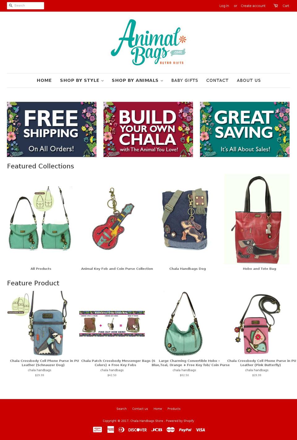 Minimal Shopify theme site example animal-bags.com