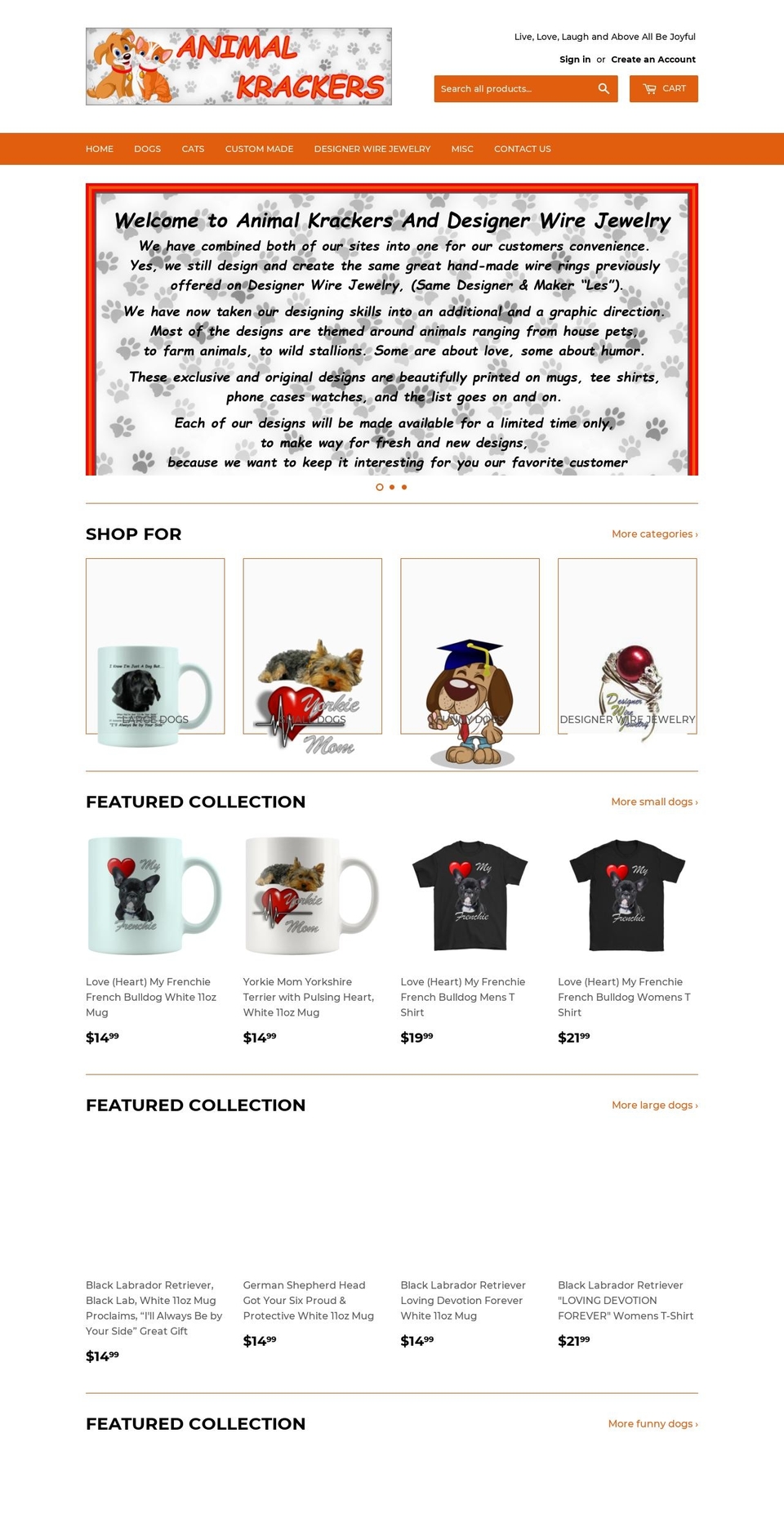animal-krackers.com — Shopify storefront screenshot