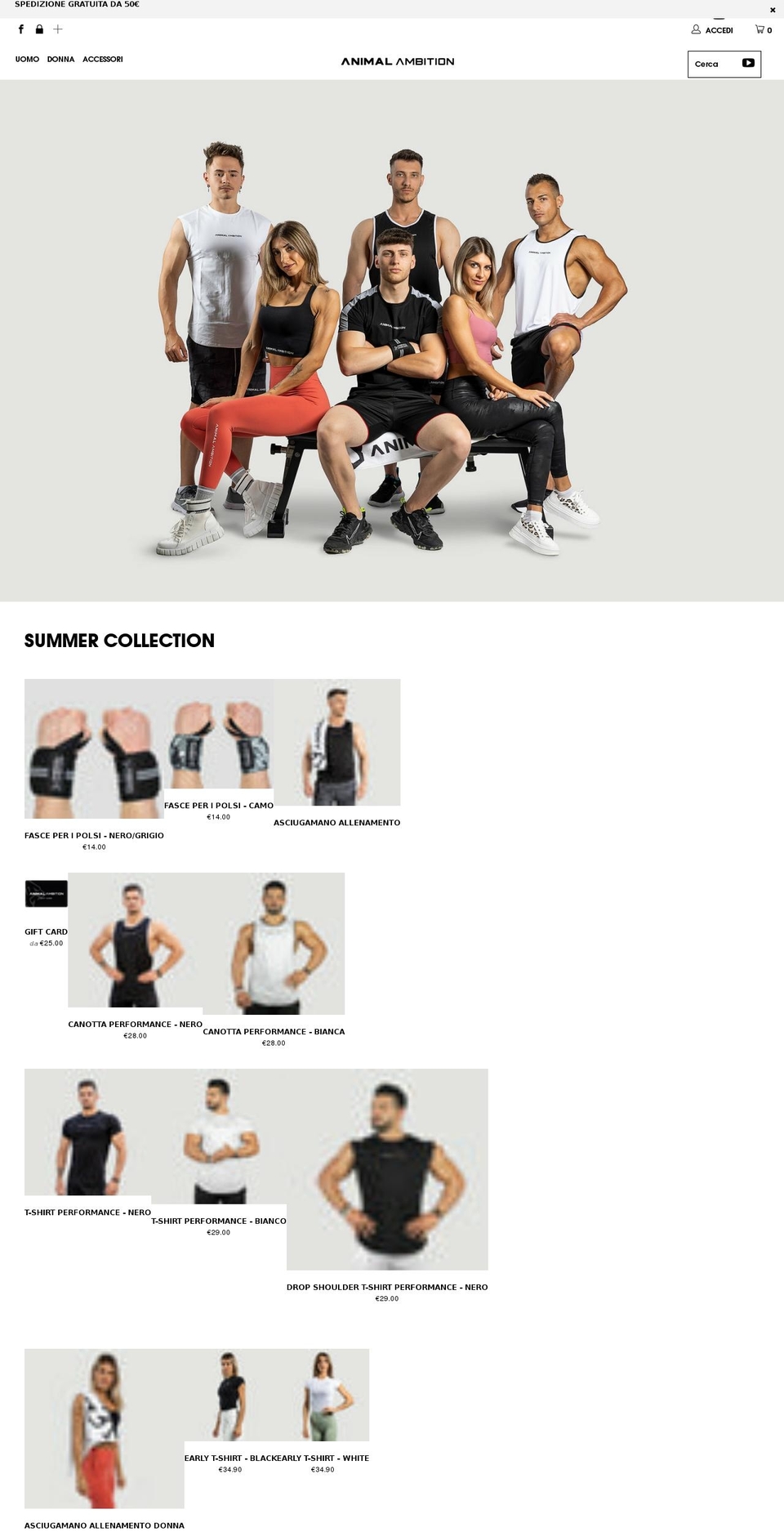 animalambition.it shopify website screenshot