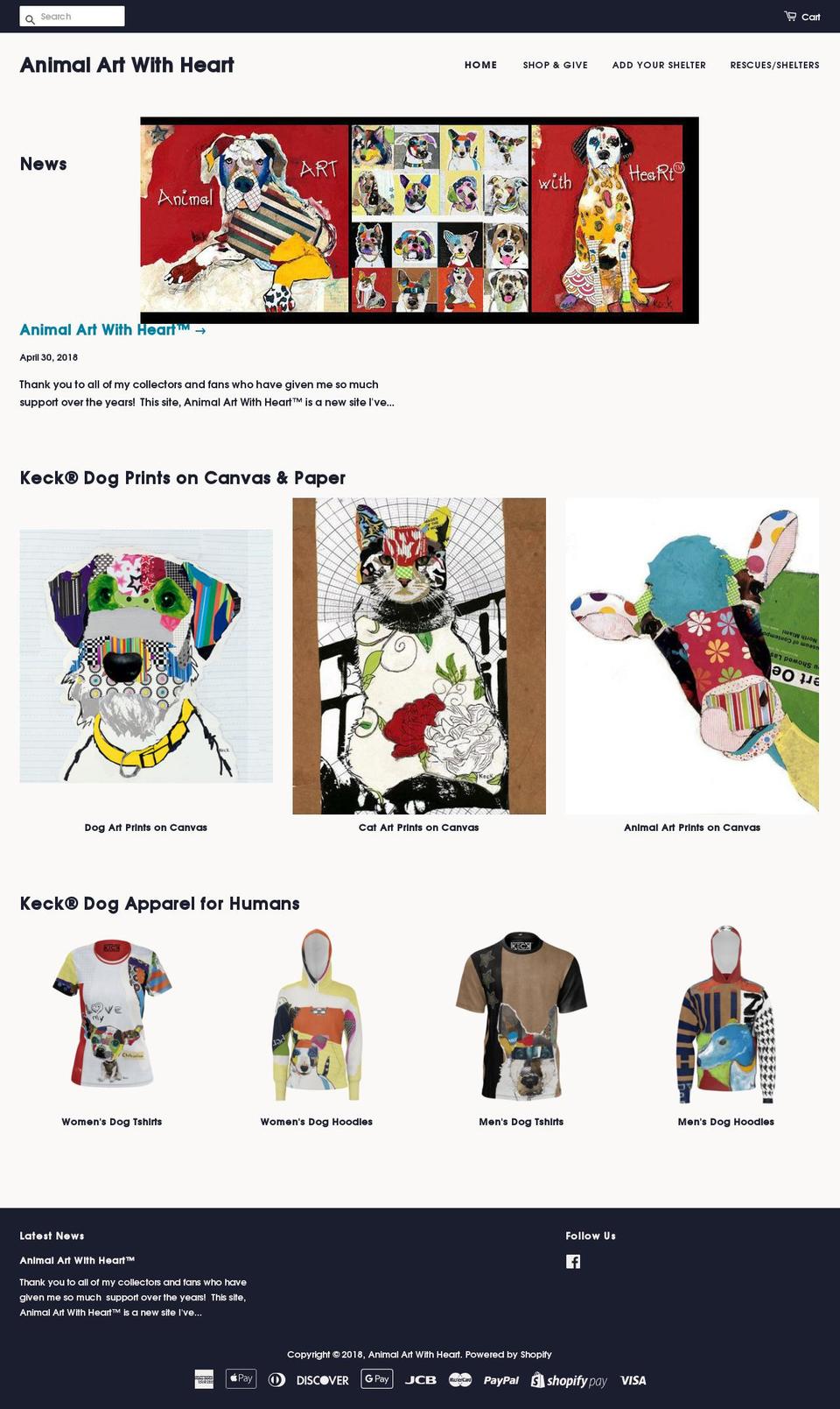 animalartwithheart.com — Shopify storefront screenshot