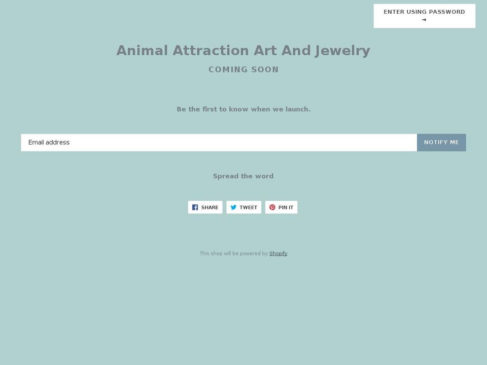 animalattractionartandjewelry.com — Shopify storefront screenshot