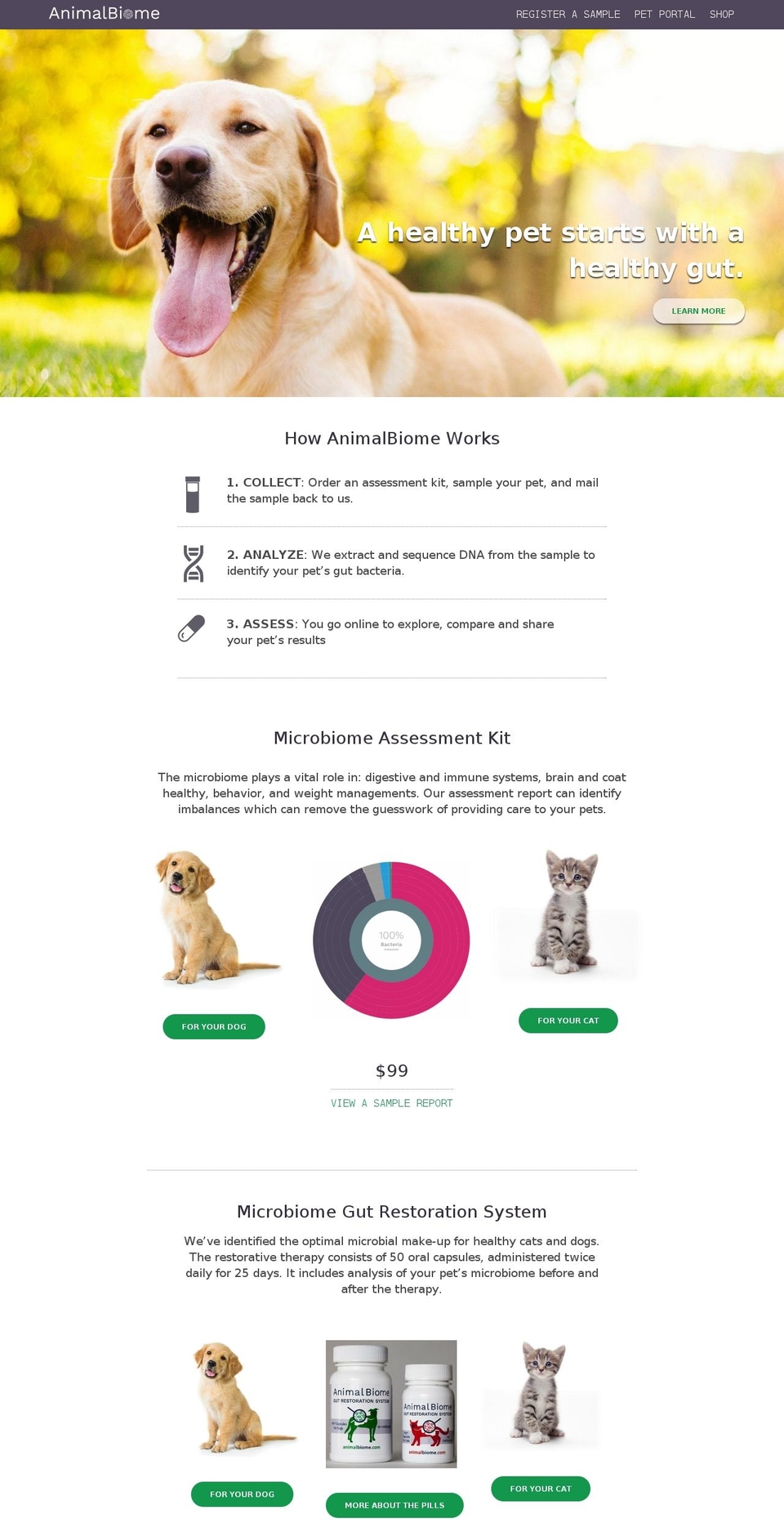 animalbiome.com — Shopify storefront screenshot