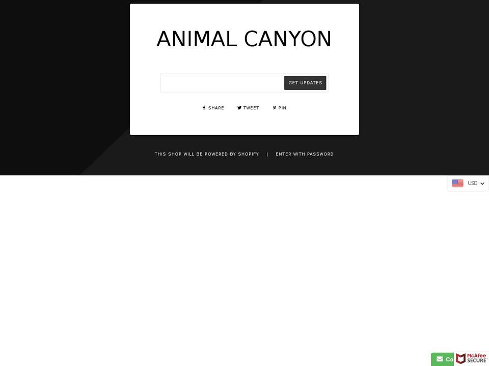 animalcanyon.com — Shopify storefront screenshot
