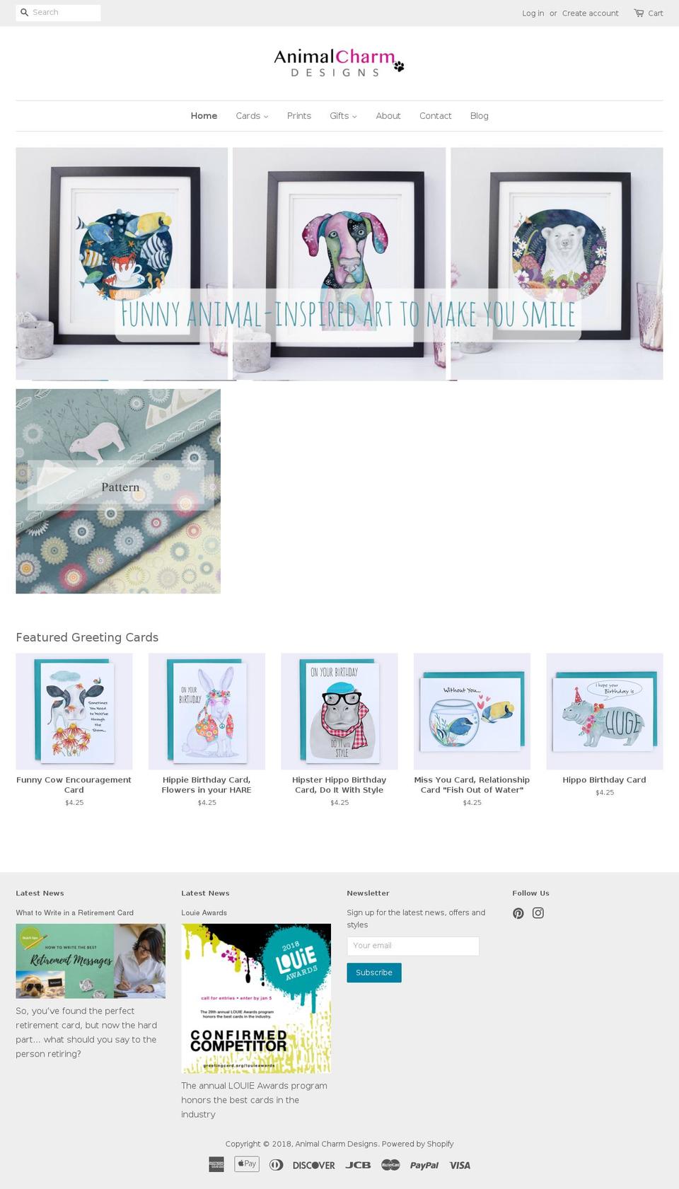 animalcharmdesigns.com — Shopify storefront screenshot