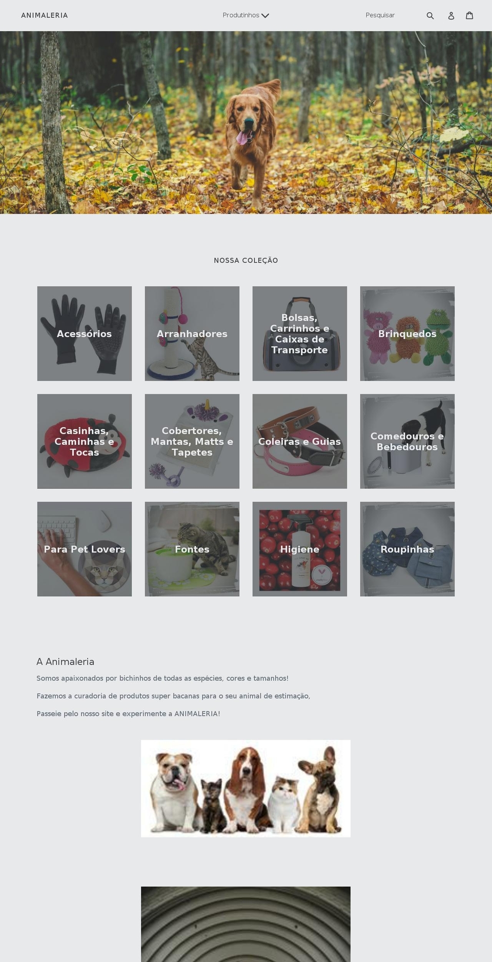 animaleria.com — Shopify storefront screenshot
