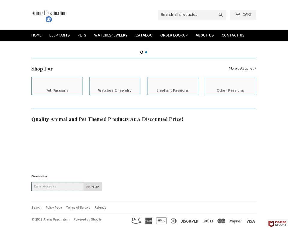 animalfascination.myshopify.com — Shopify storefront screenshot