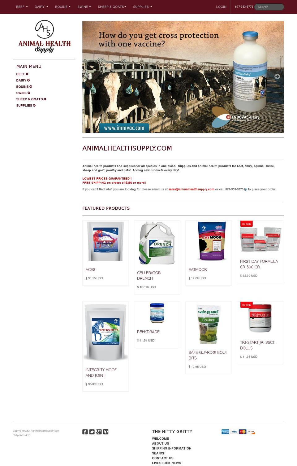 Lucid One Shopify theme site example animalhealthsupply.com