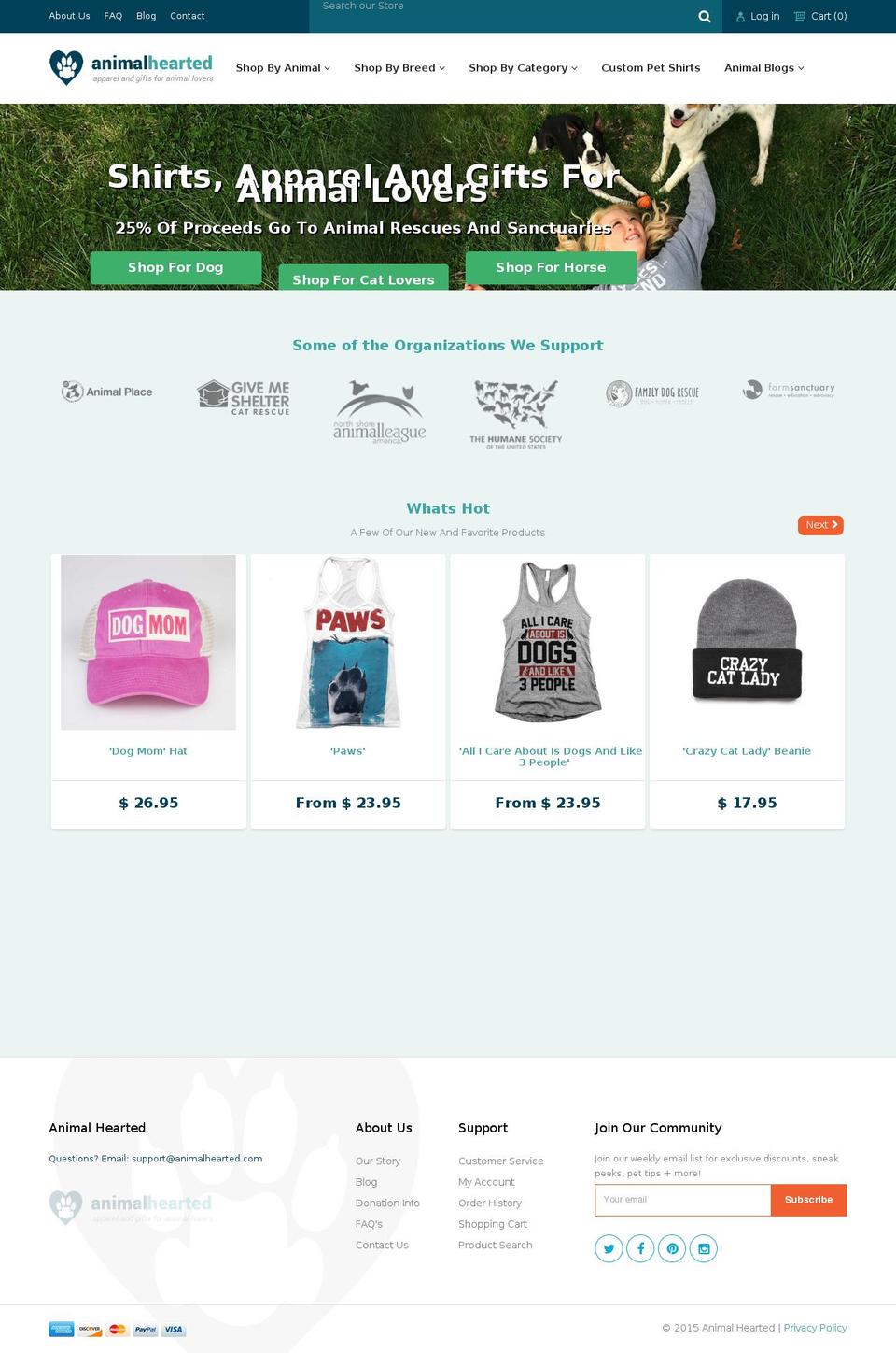 Animal Hearted Theme Shopify theme site example animalhearted.net