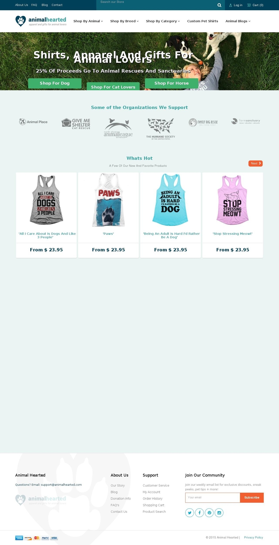 Animal Hearted Theme Shopify theme site example animalheartedapparel.net