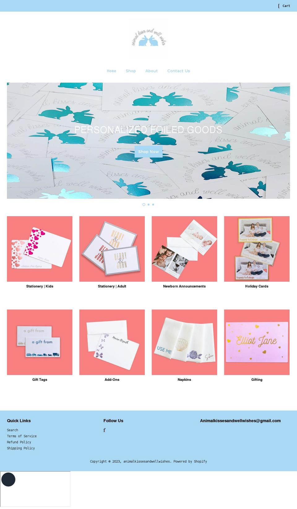 animalkissesandwellwishes.com shopify website screenshot