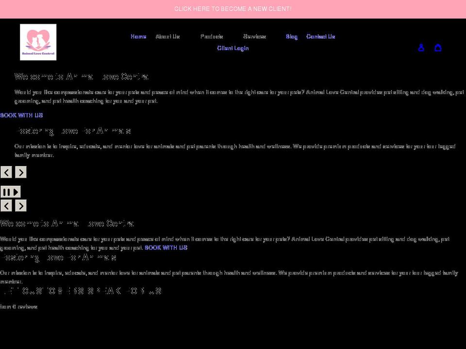 animallovecentral.com shopify website screenshot