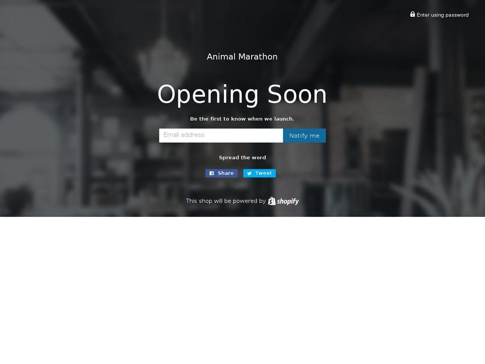 animalmarathon.com shopify website screenshot