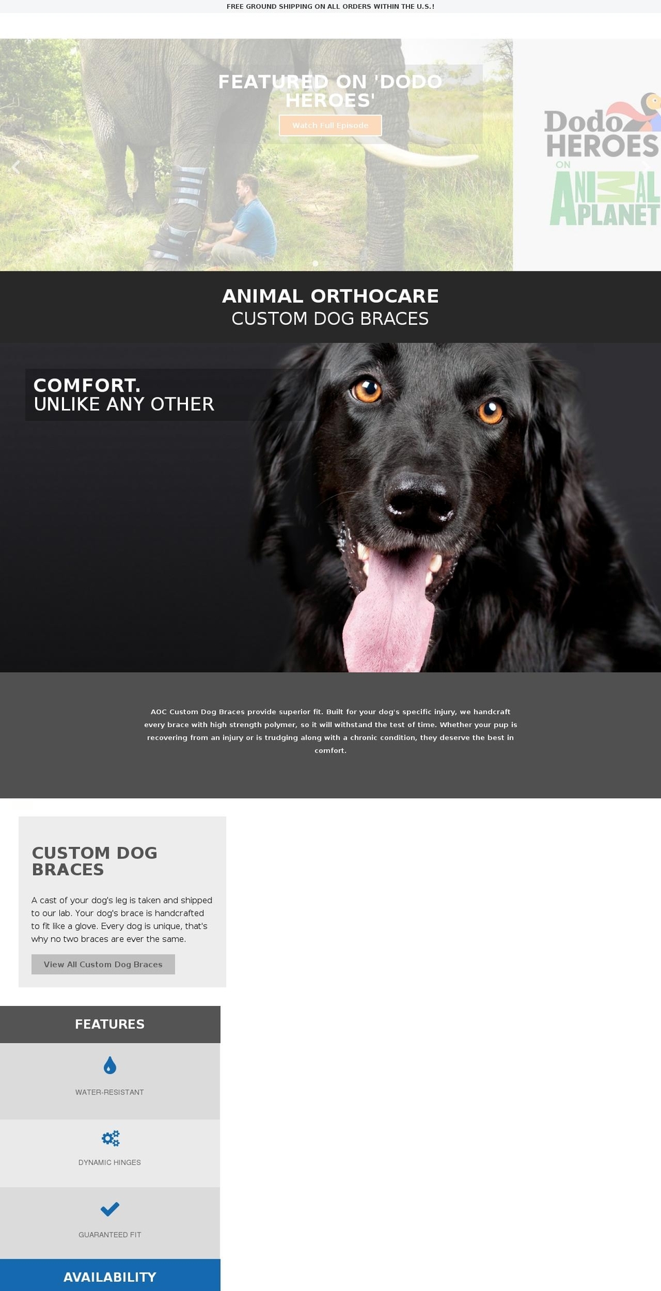 animalorthocare.com shopify website screenshot