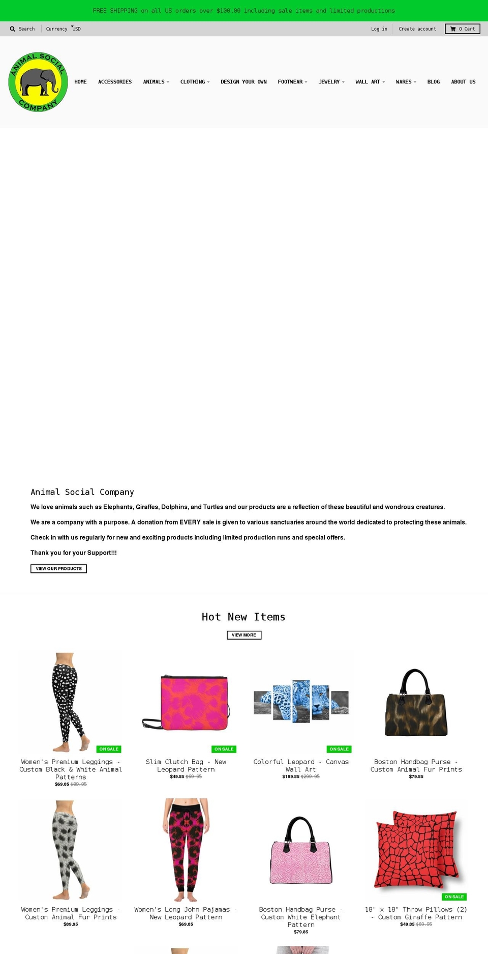 animalsocialco.com — Shopify storefront screenshot