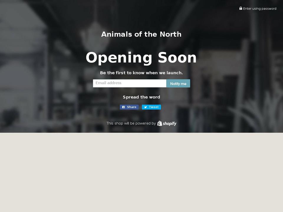 animalsofthenorth.com — Shopify storefront screenshot