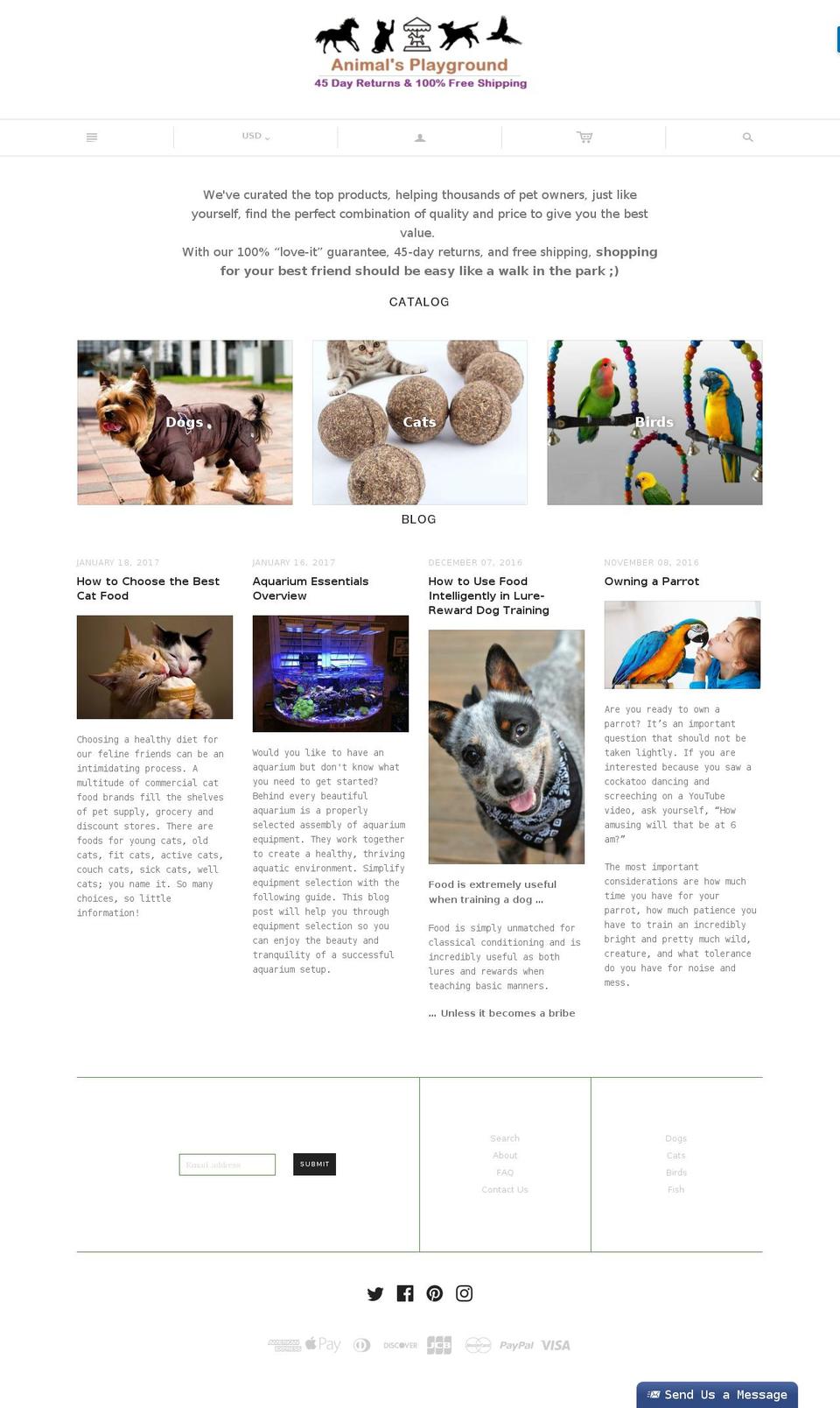 animalsplayground.com shopify website screenshot