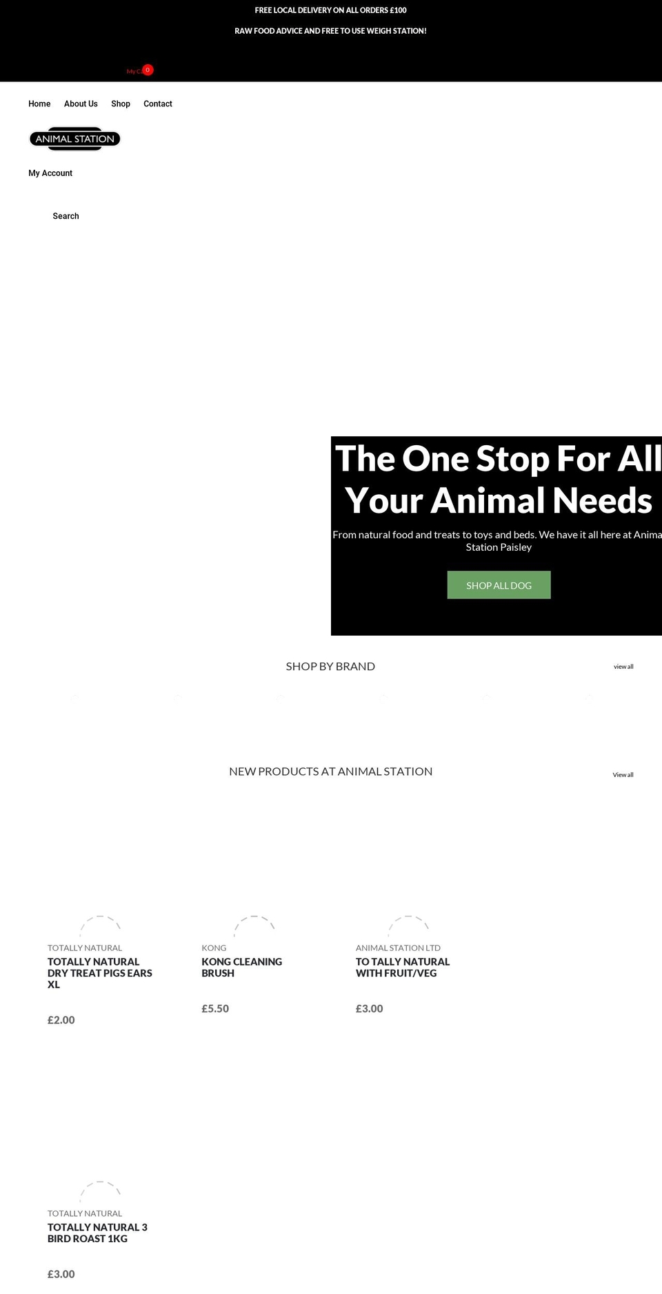 animalstation.co.uk shopify website screenshot