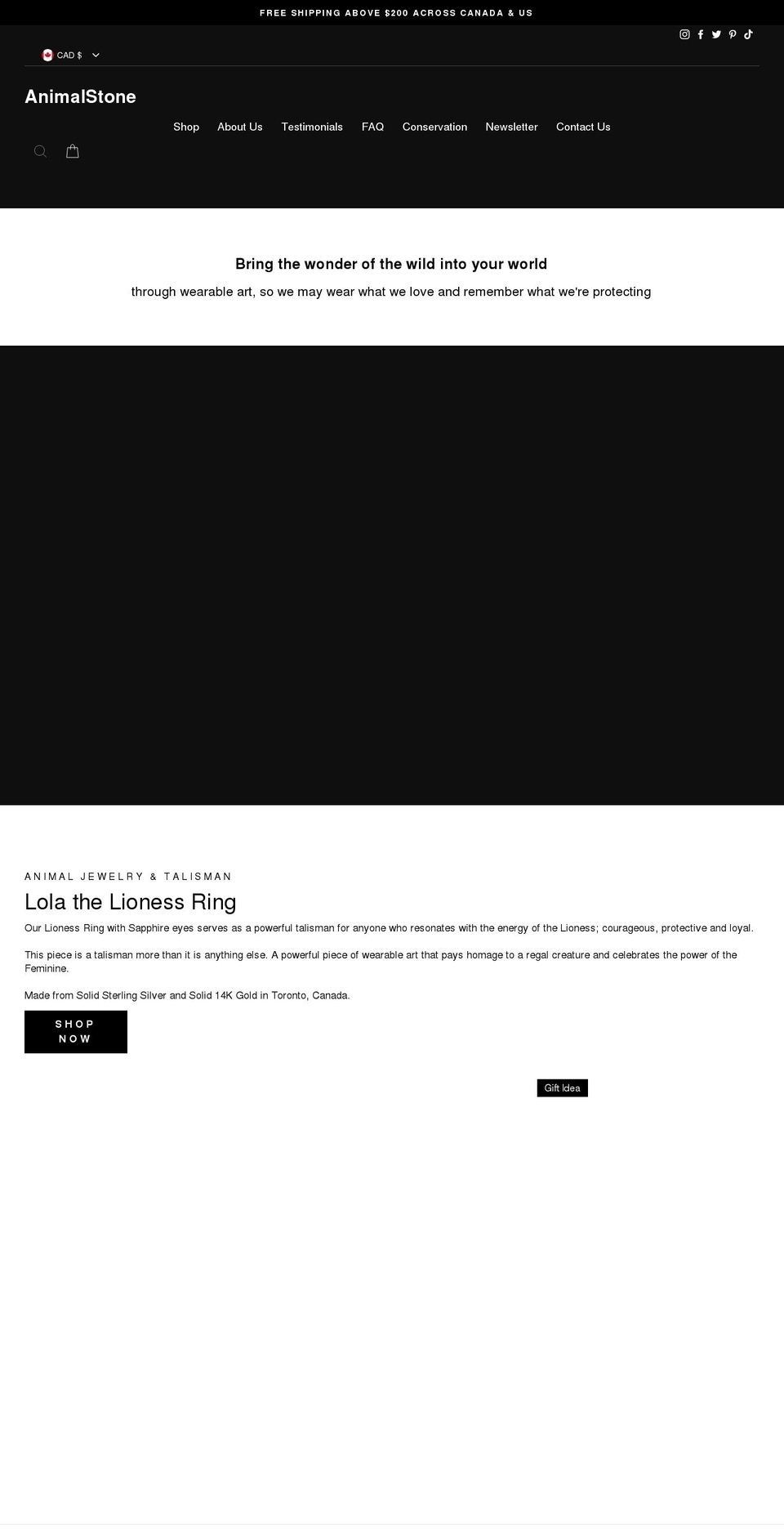 animalstone.com shopify website screenshot