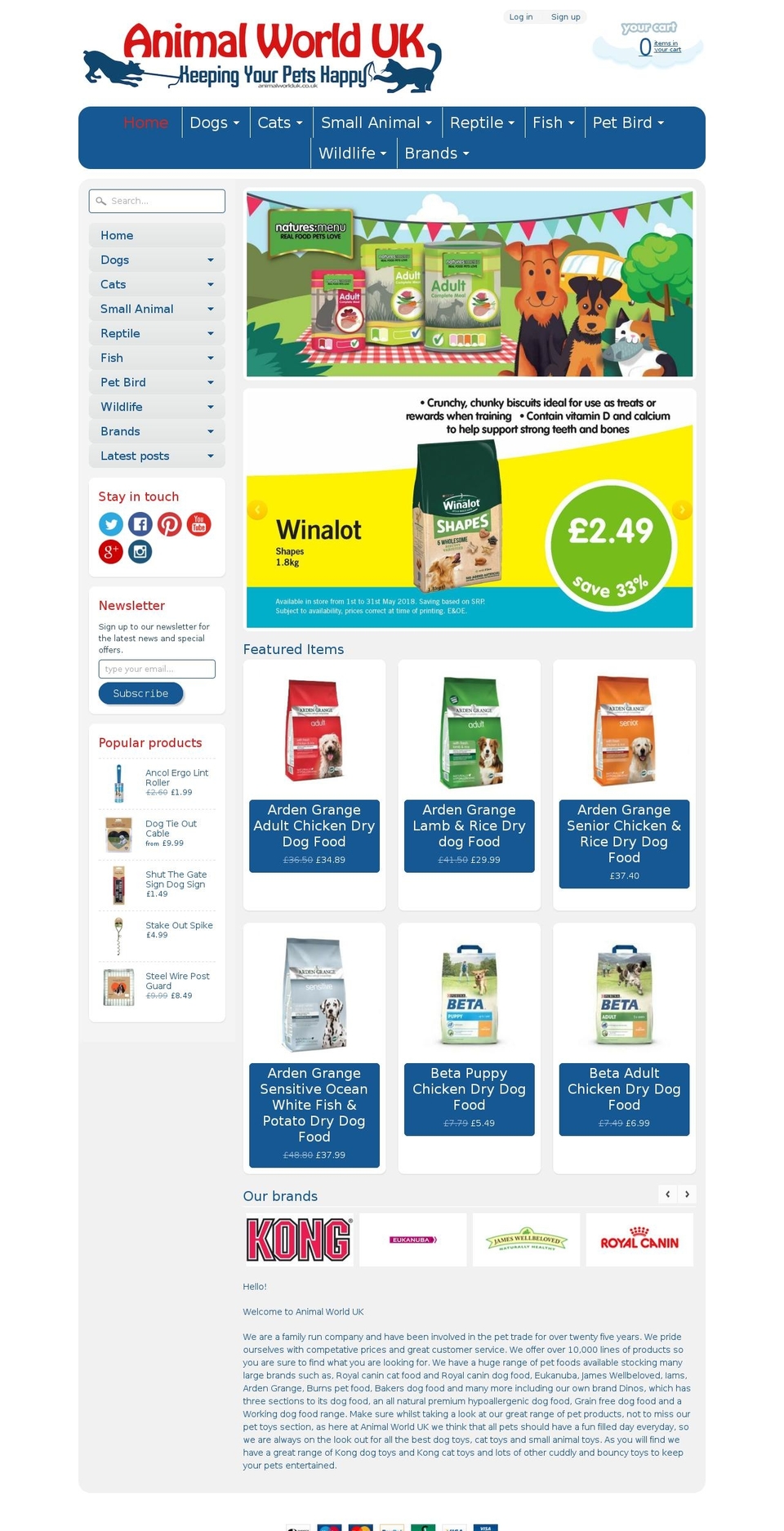 animalworlduk.com — Shopify storefront screenshot