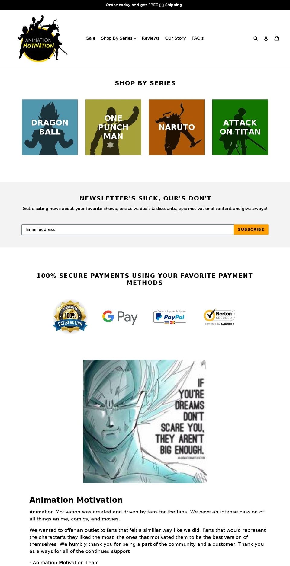 animationmotivation.com — Shopify storefront screenshot