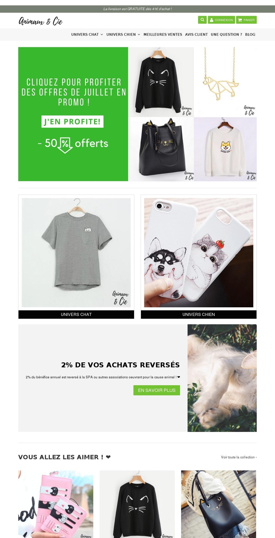 speedfly-1-10 Shopify theme site example animauxetcie.com