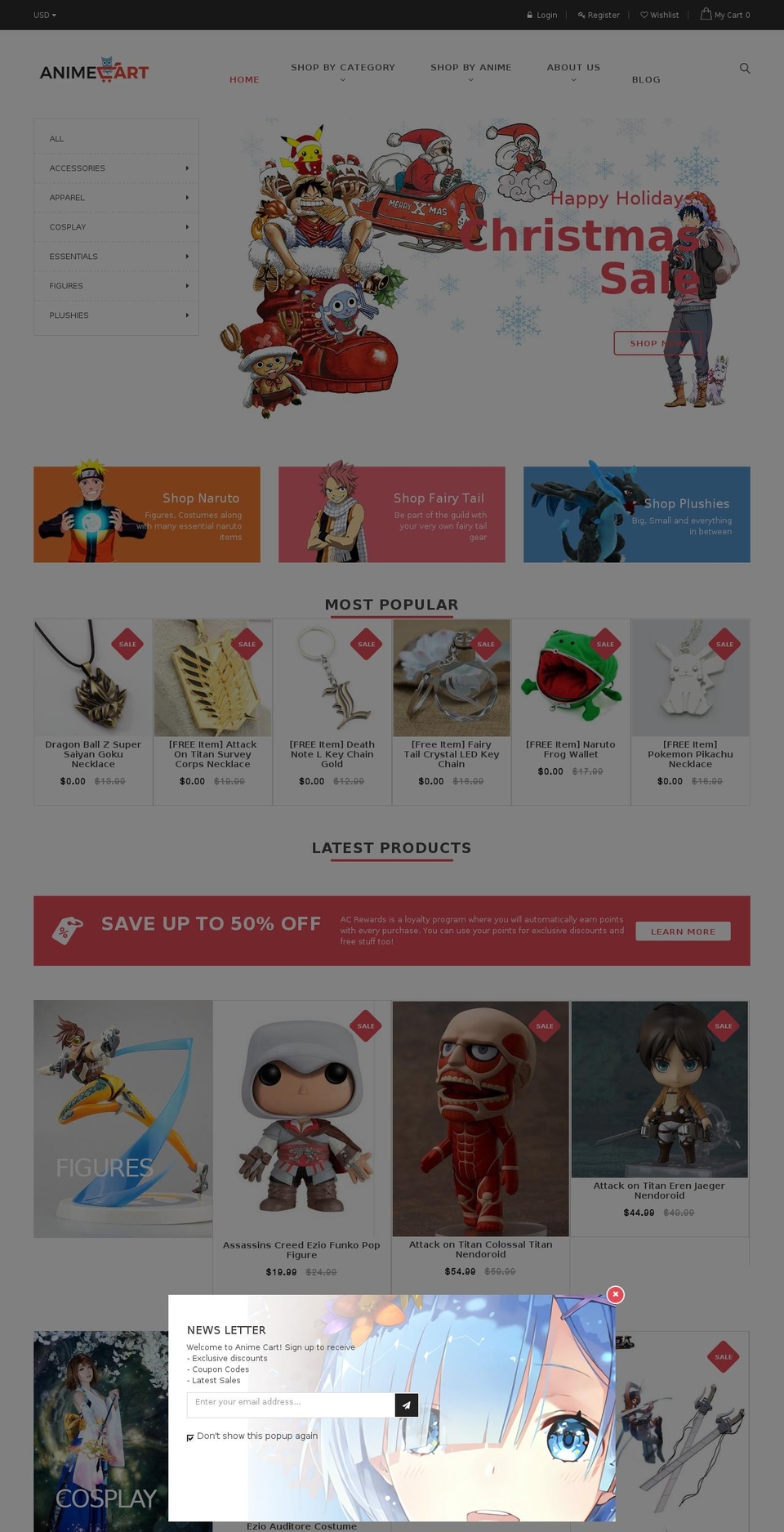 animecart.com shopify website screenshot