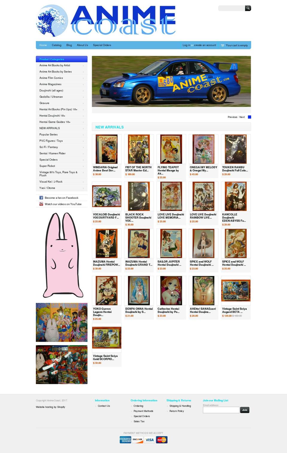 animecoast.com shopify website screenshot