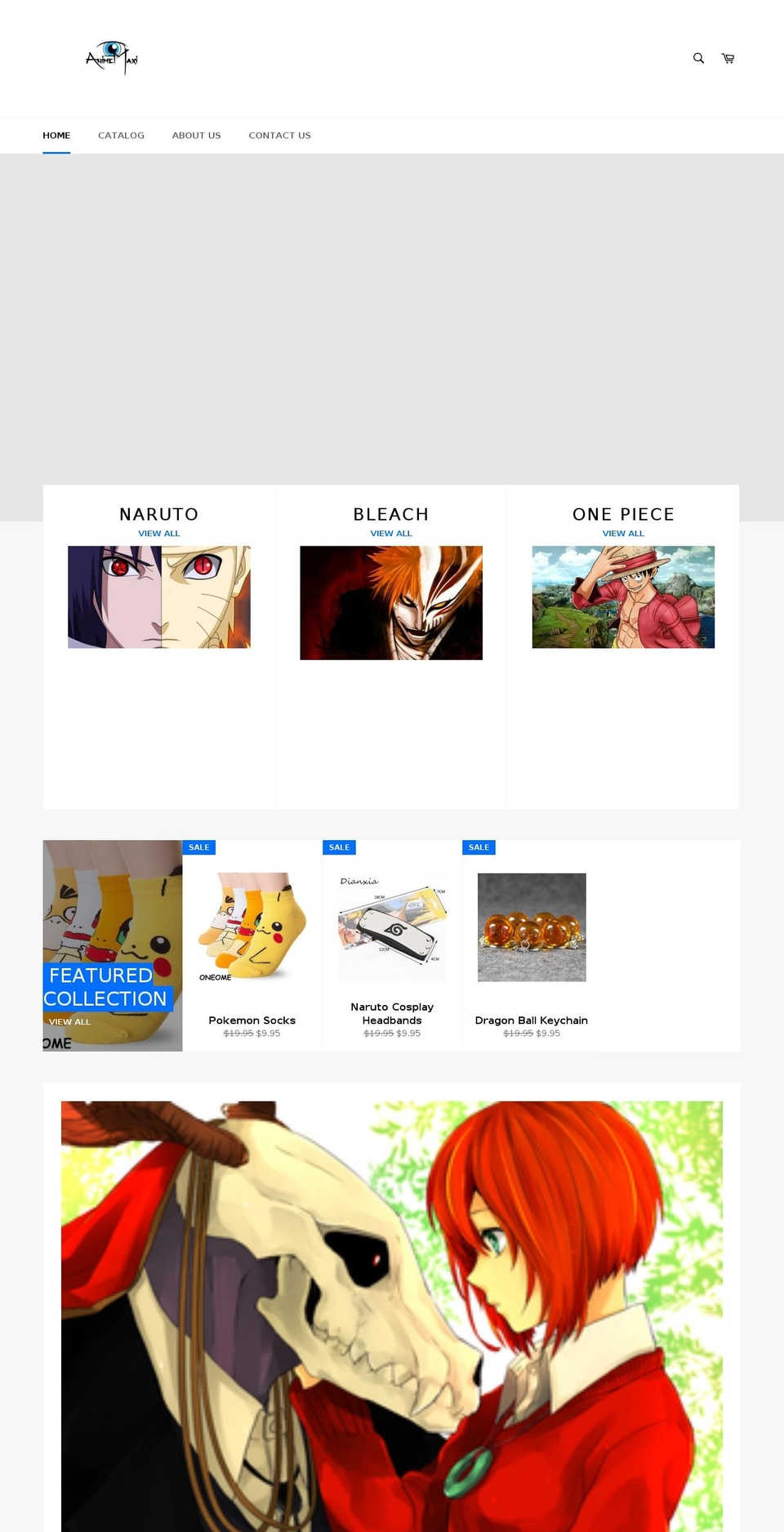 animemaxi.com shopify website screenshot