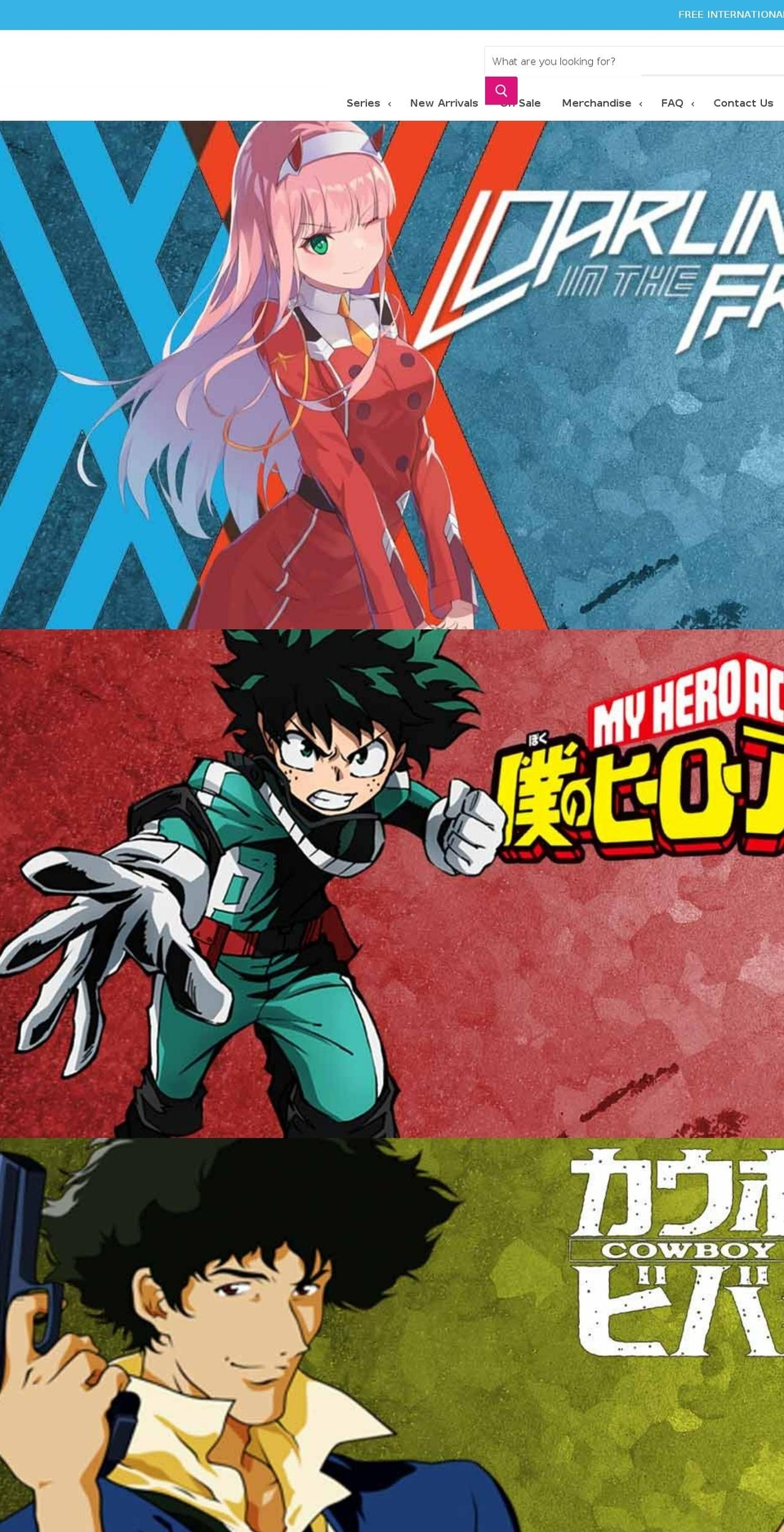 animerchandise.com shopify website screenshot