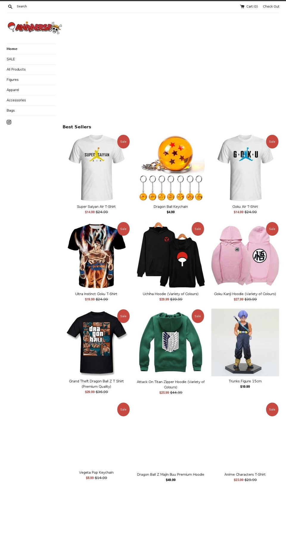 animerse.com shopify website screenshot