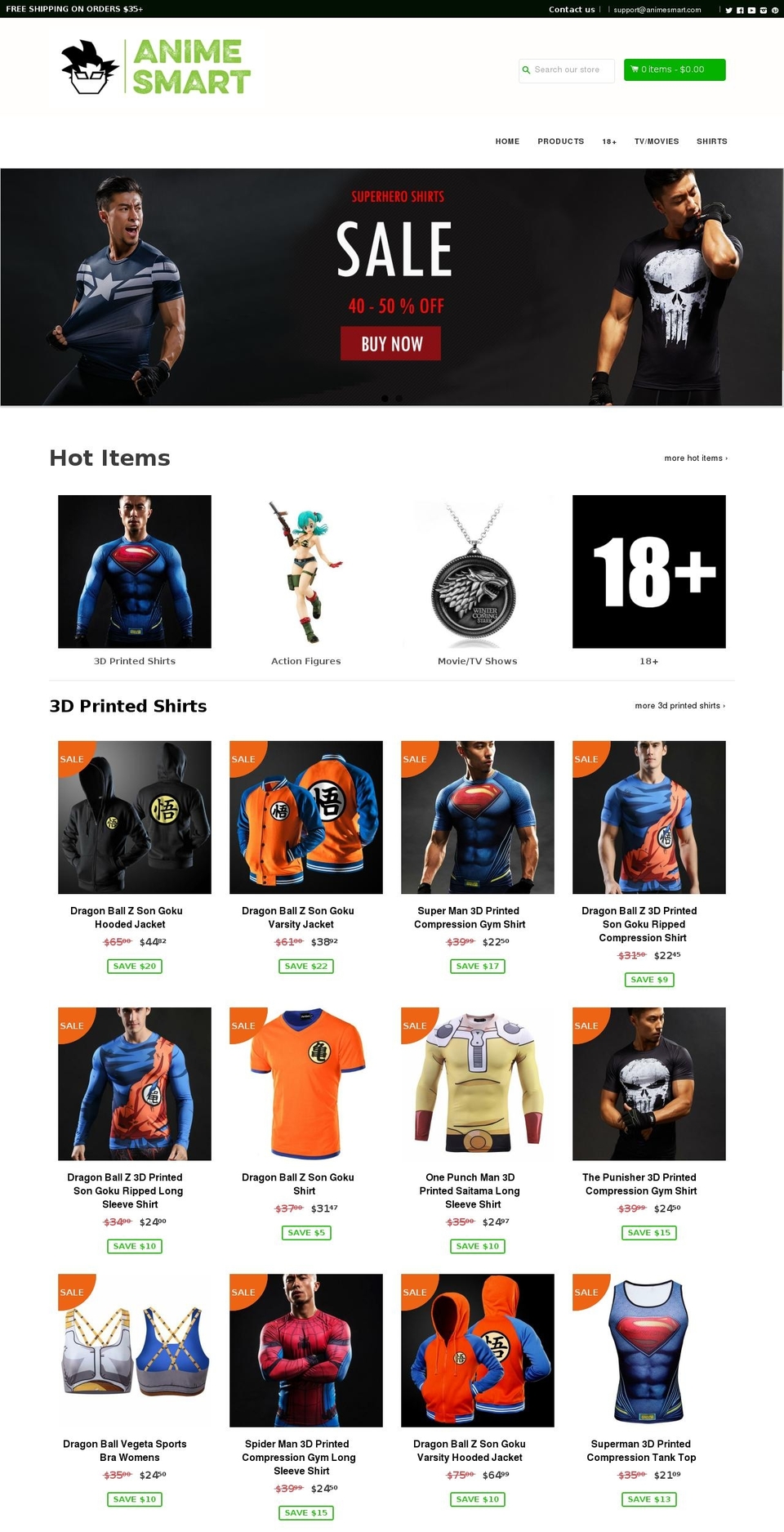 animesmart.com shopify website screenshot