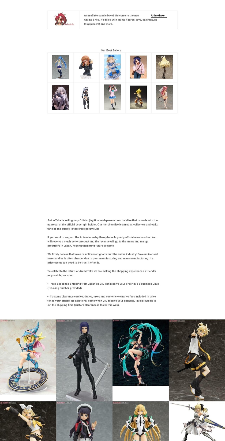 animetake.com shopify website screenshot