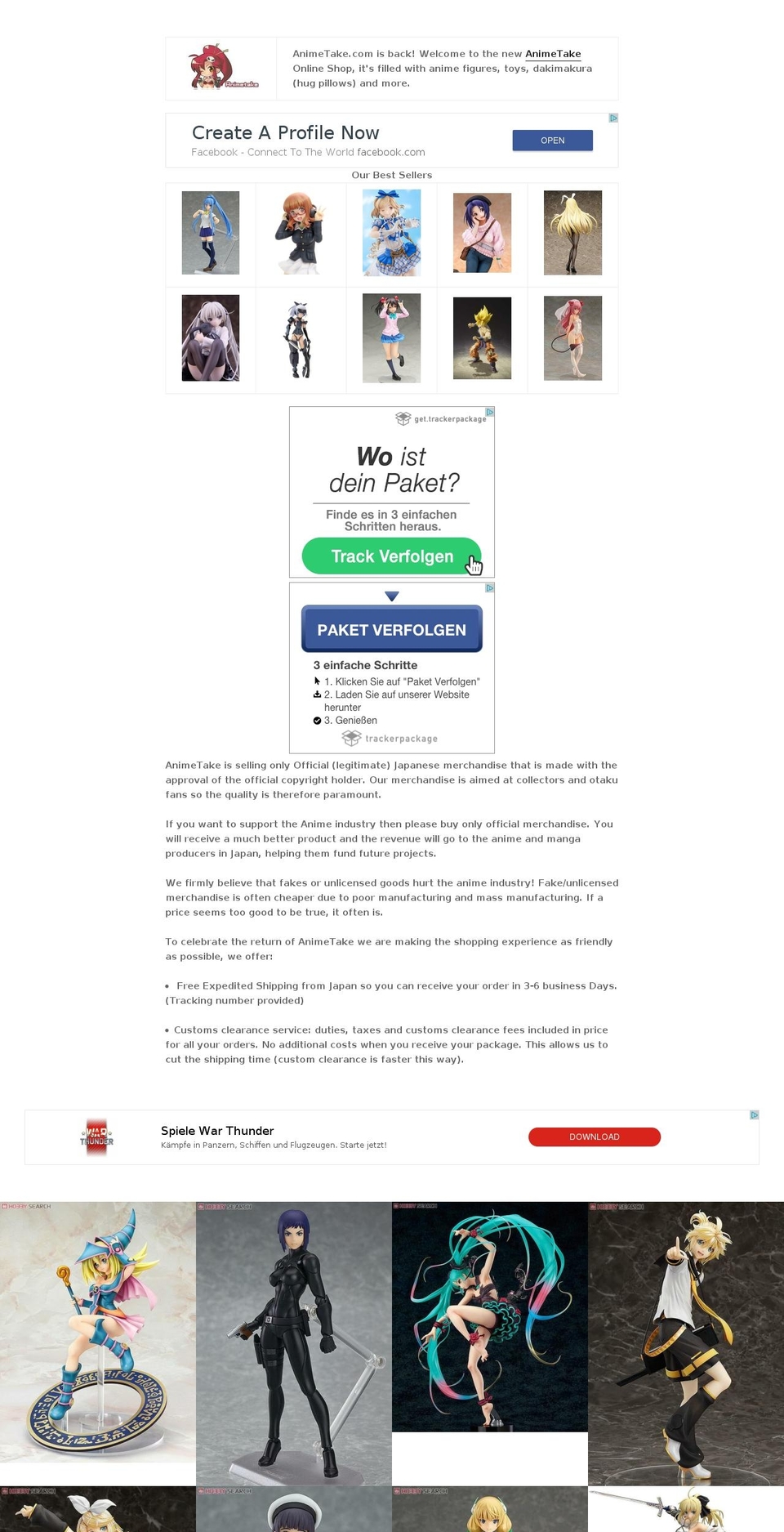 animetake.myshopify.com — Shopify storefront screenshot