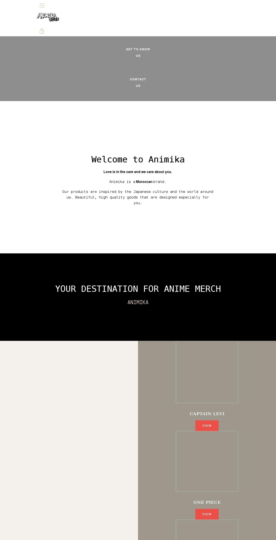 animika.store shopify website screenshot