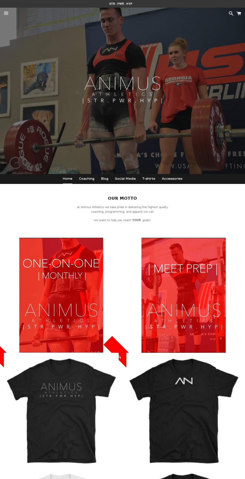 animusapparelco.com shopify website screenshot