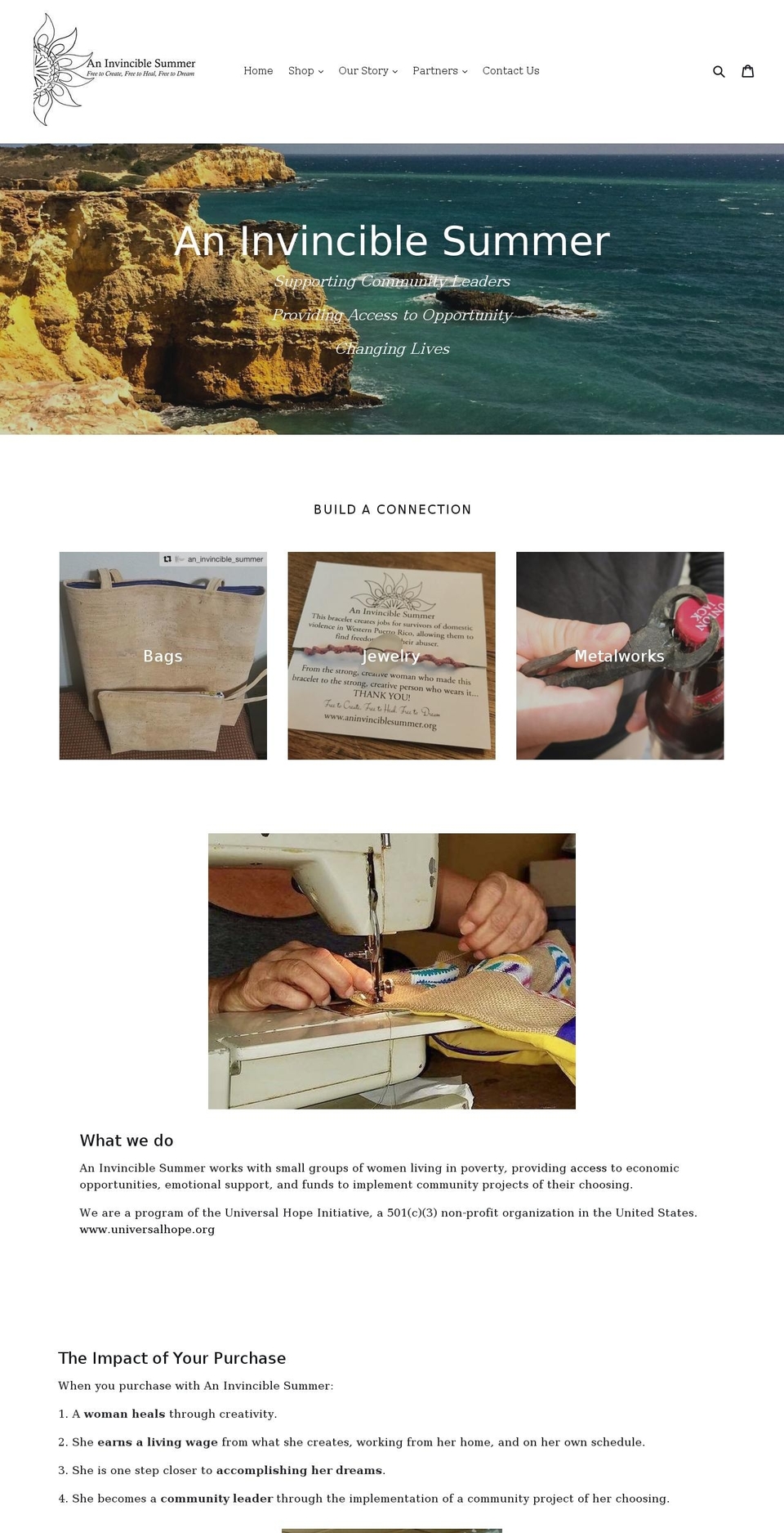 aninvinciblesummer.org shopify website screenshot