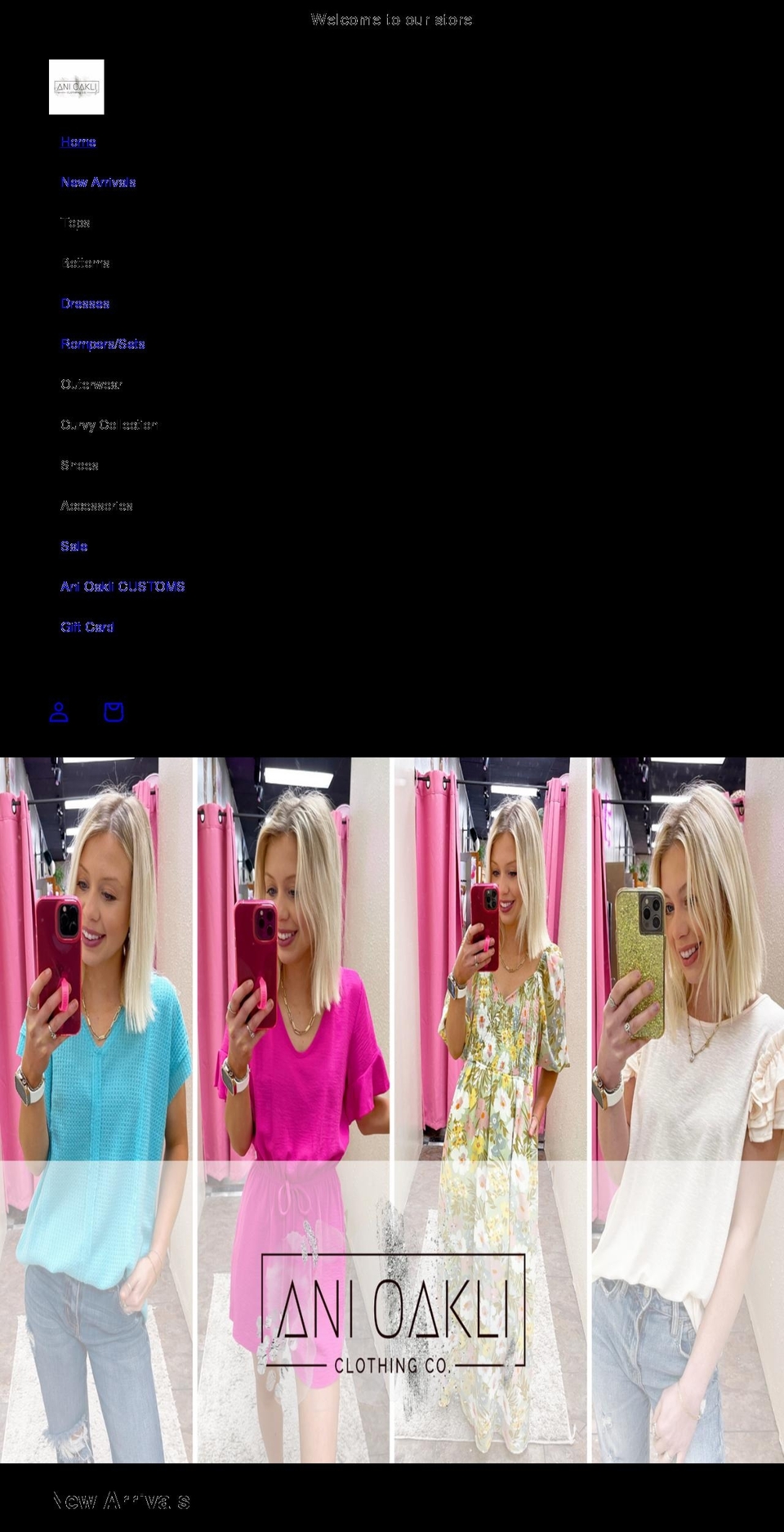 anioakli.com shopify website screenshot