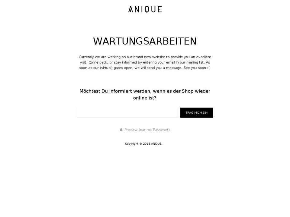 anique.net shopify website screenshot