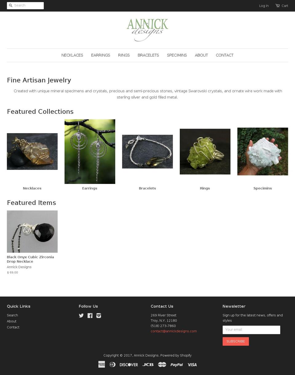 aniquedesigns.com shopify website screenshot