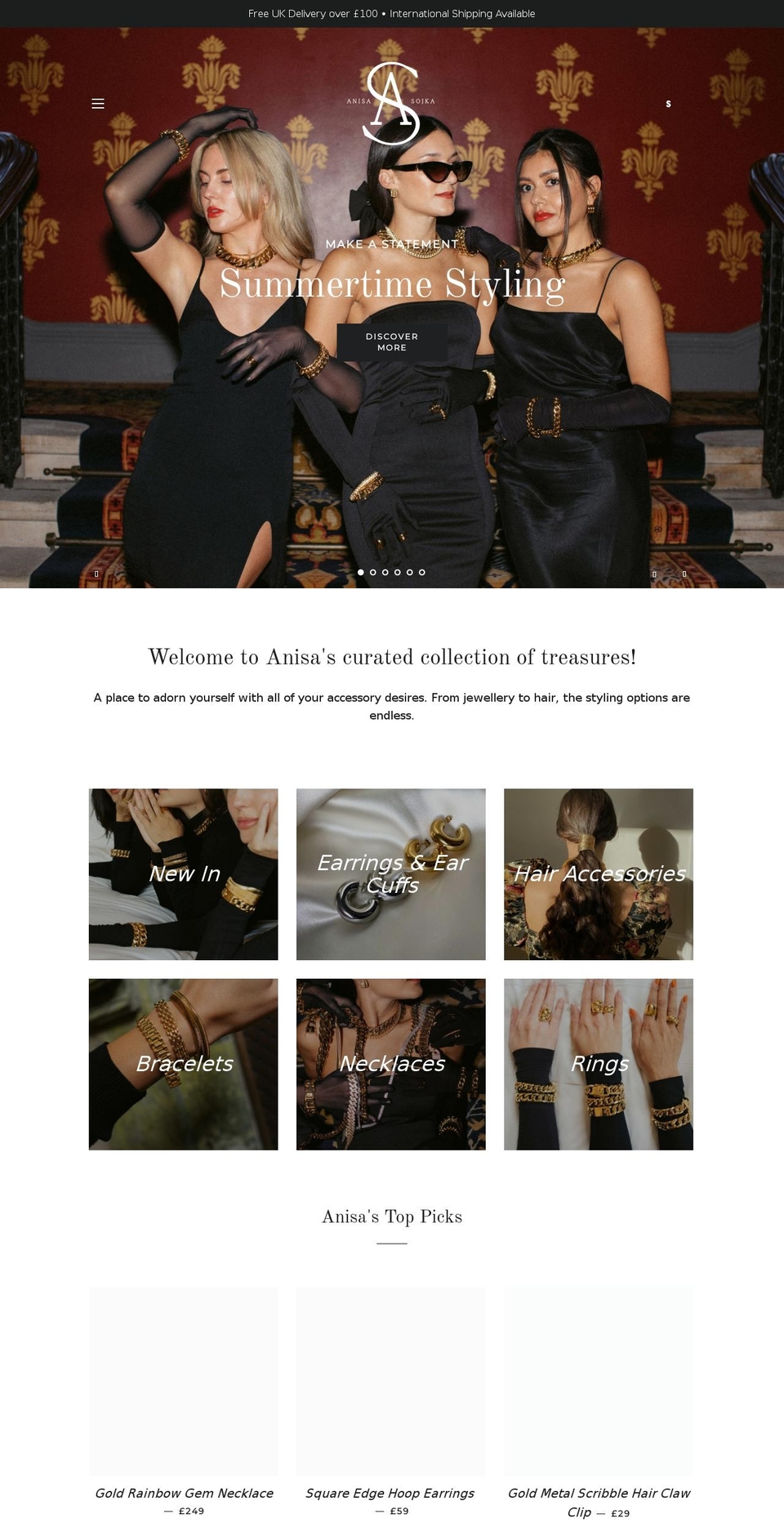 anisasojka.com shopify website screenshot