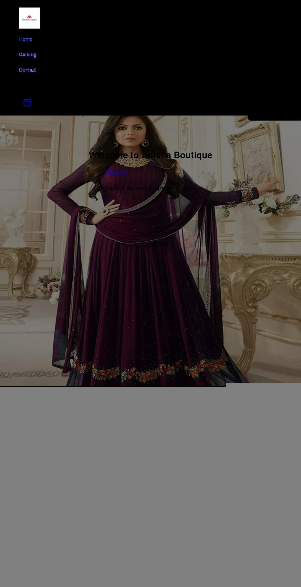 anishaboutique.com shopify website screenshot