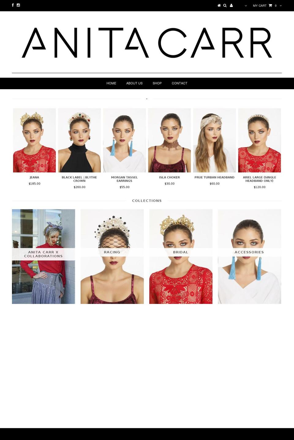 anitacarr.com.au shopify website screenshot