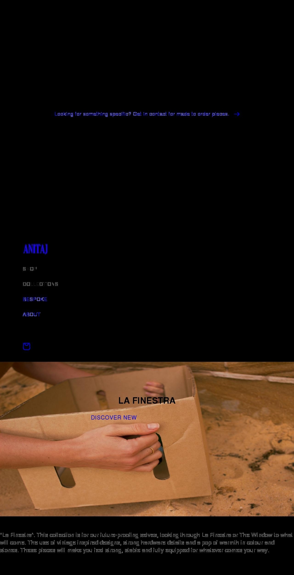 anitajewellery.com shopify website screenshot