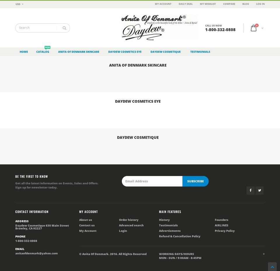 anitaofdenmark.com shopify website screenshot