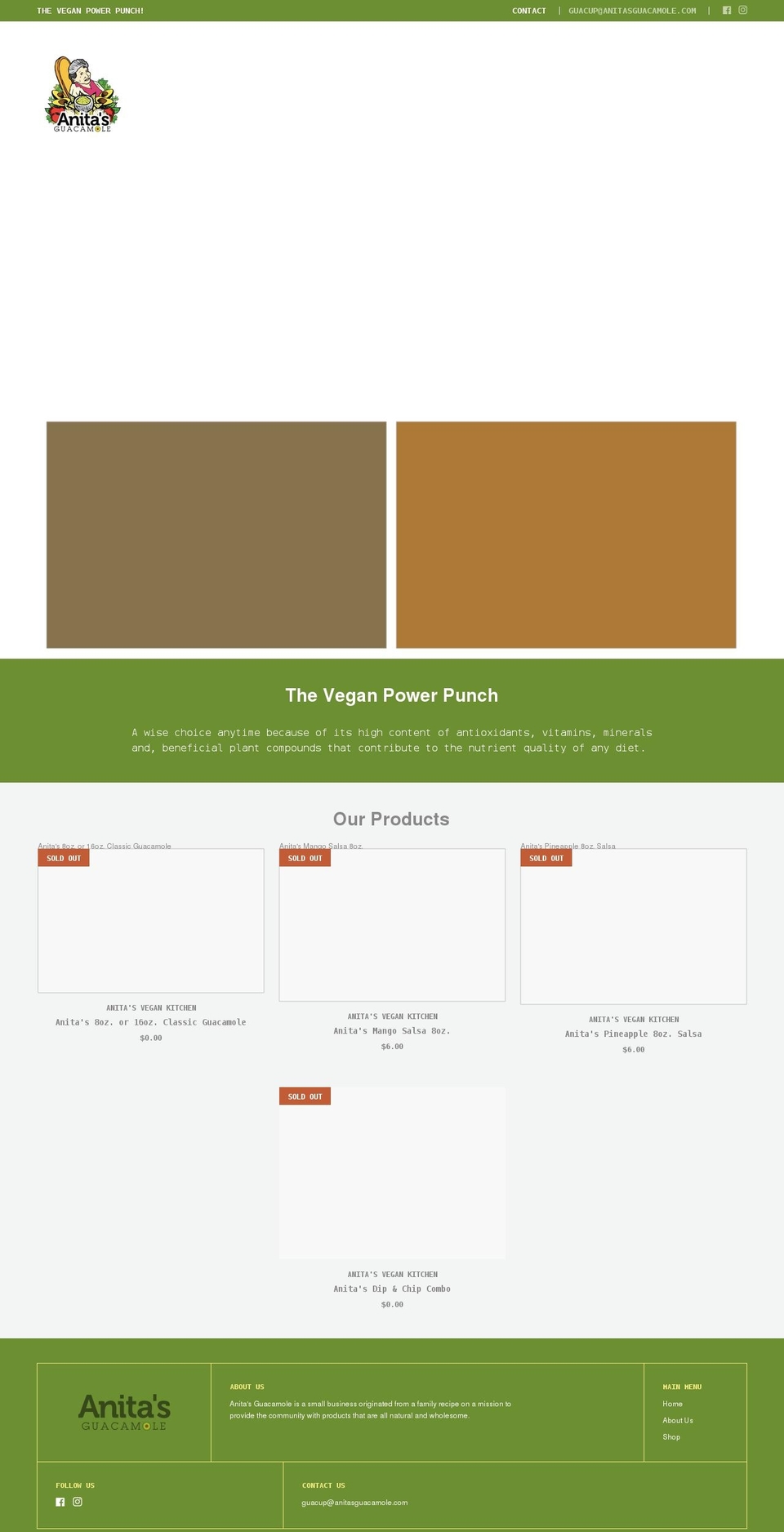 anitasguacamole.com shopify website screenshot