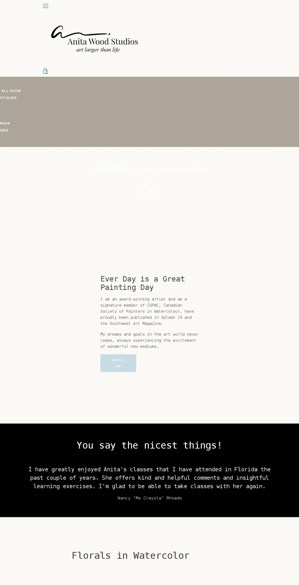 anitawood.com shopify website screenshot
