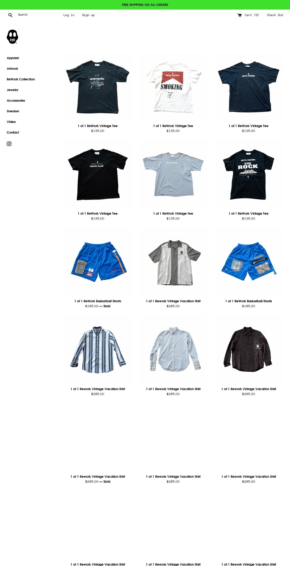 anityafantome.com shopify website screenshot