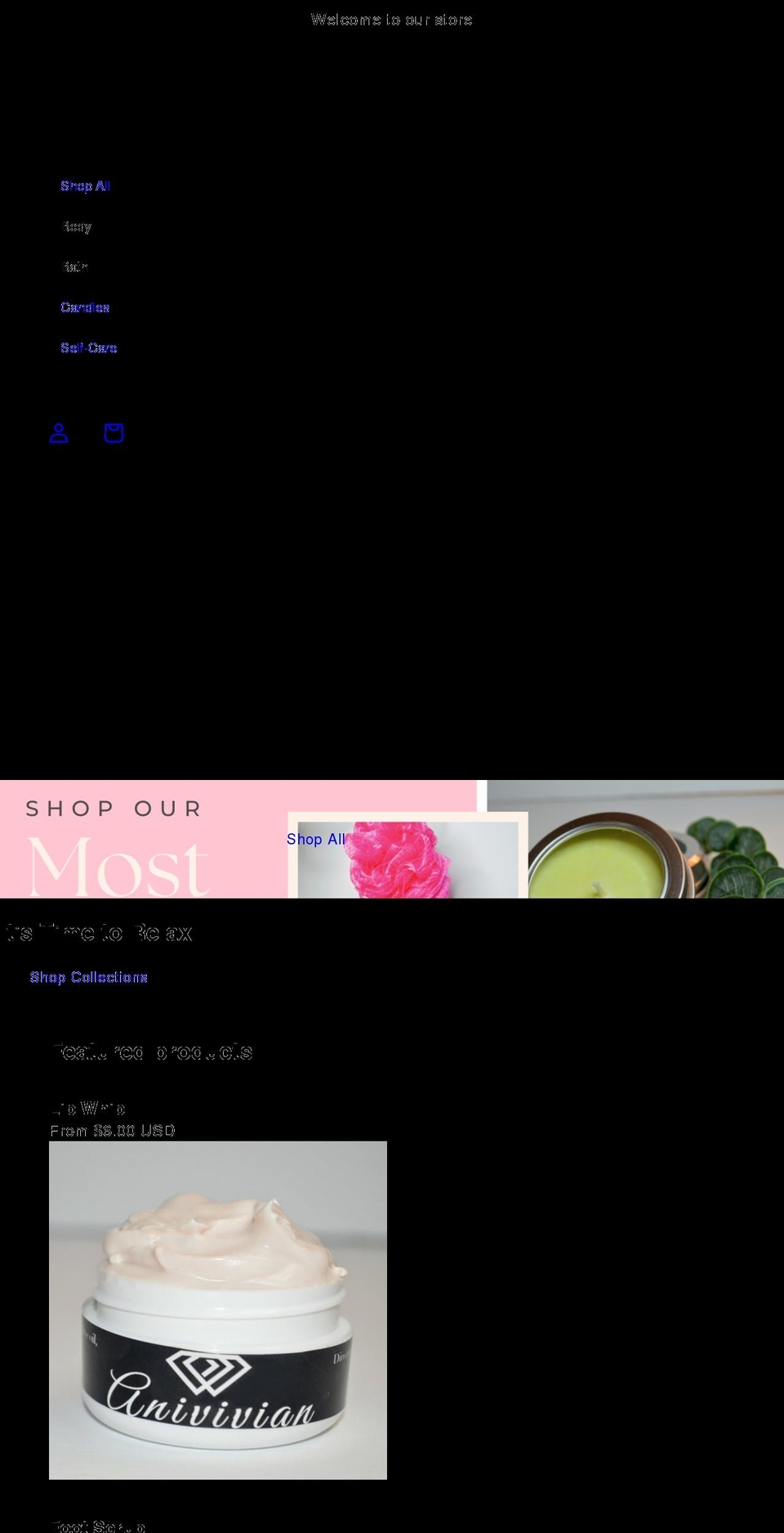anivivianmha.com shopify website screenshot