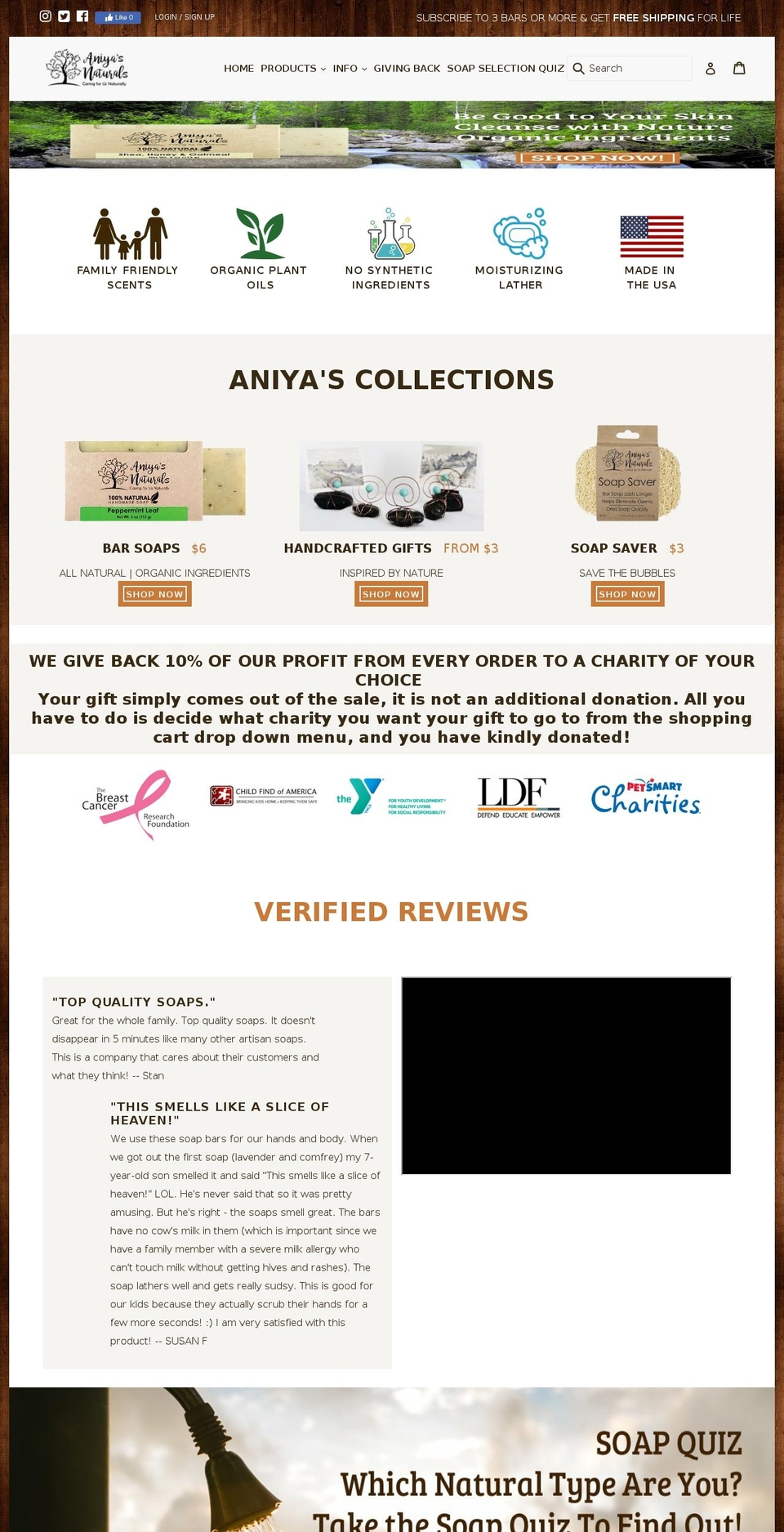 aniyasnaturals.com shopify website screenshot